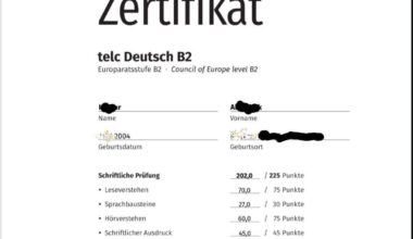 Finallyyy passed my telc B2 exam after failing Goethe b1 exam😁...