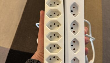 In Switzerland, you buy all the socket strips twice. First one with right amount of sockets, and then the second one to actually fit all the devices.