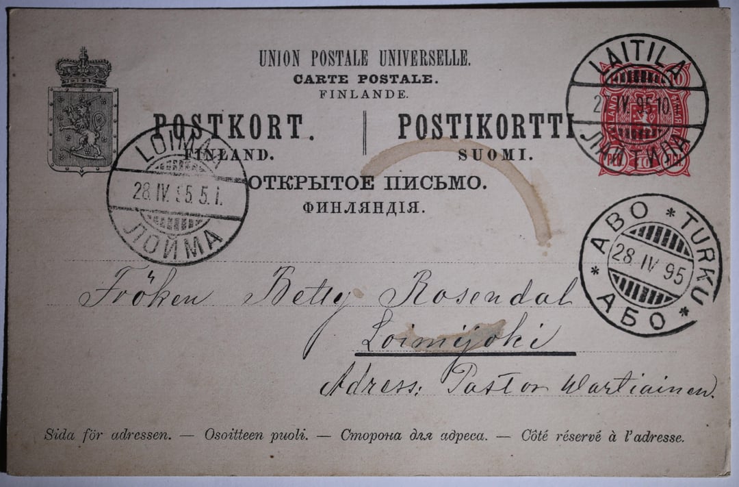 A postal card from 1895