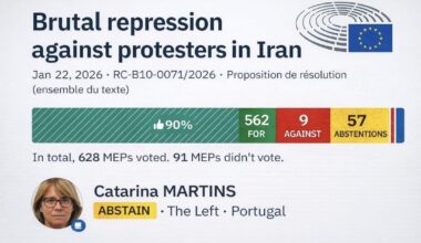 Catarina Martins abstém-se na resolução que condena a repressão brutal dos manifestantes no Irão