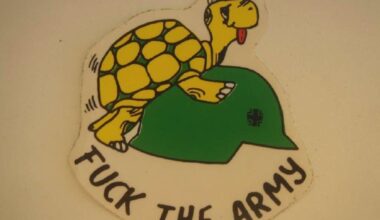 I came across few designs based on the design of this sticker. I would like to know any information regarding the origin of the sticker (year when it was created, author or any other data).