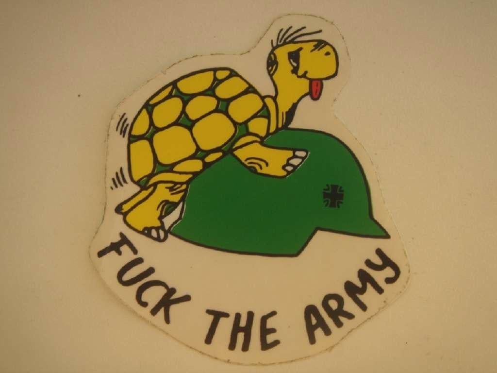 I came across few designs based on the design of this sticker. I would like to know any information regarding the origin of the sticker (year when it was created, author or any other data).