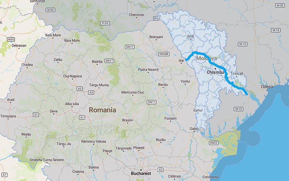 Traseul viitoarei autostrazi Ungheni-Chisinau-Odesa