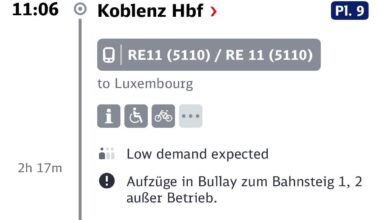 Is RE 11 from Germany to Luxembourg covered by the Deutschlandticket?