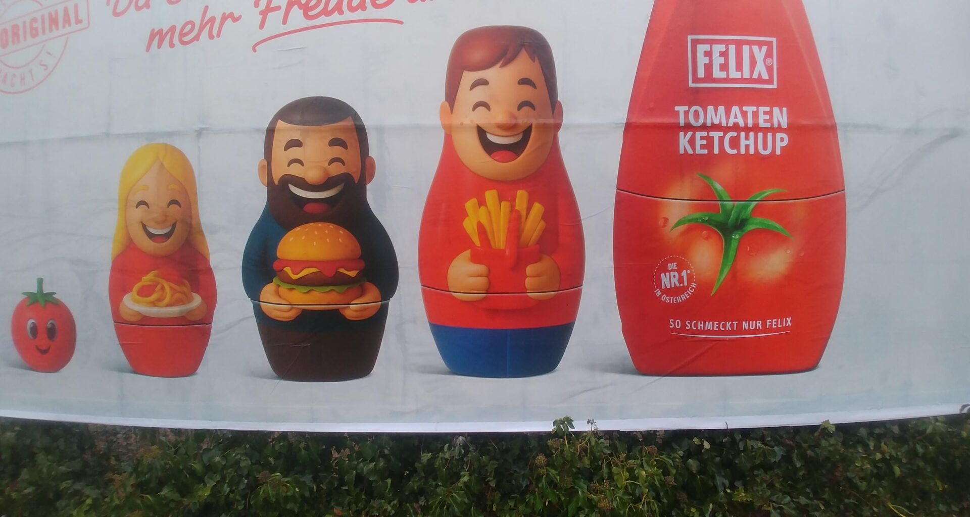 Felix Ketchup Werbeplakat à la AI Slop