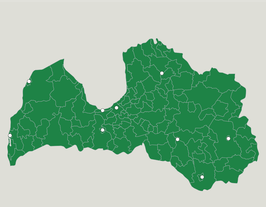 Made a seterra quiz about the old germanized Latvian city and town names