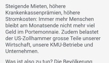 SVP bitte wähled eis.