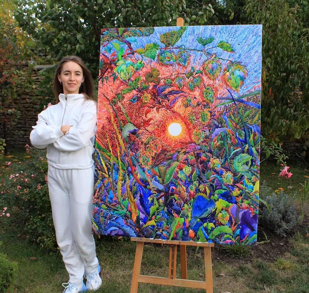 100 hours watercolor painting - Hop, 51 x 39 inches. Are you a fan of the beer? I painted wild hop near the lake in my village in Ukraine on the sunset.