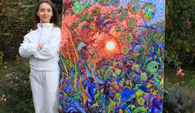 100 hours watercolor painting - Hop, 51 x 39 inches. Are you a fan of the beer? I painted wild hop near the lake in my village in Ukraine on the sunset.