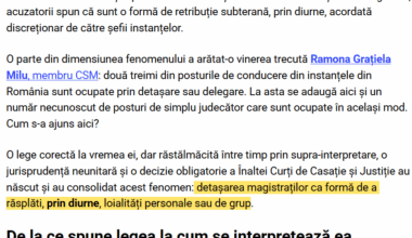 Cum ar fi dacă la jobul tău ai primi diurnă zi de zi, timp de ani întregi, pentru că te-ai detașat de la un punct de lucru la un altul din aceeași localitate? Managerii de magistrați, care practică un management științific, fac chestia asta. Mai precis 2/3 din șefii de instanțe.
