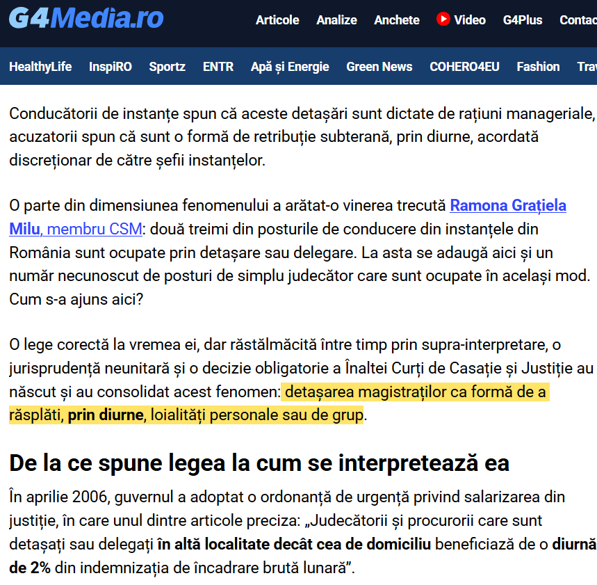 Cum ar fi dacă la jobul tău ai primi diurnă zi de zi, timp de ani întregi, pentru că te-ai detașat de la un punct de lucru la un altul din aceeași localitate? Managerii de magistrați, care practică un management științific, fac chestia asta. Mai precis 2/3 din șefii de instanțe.
