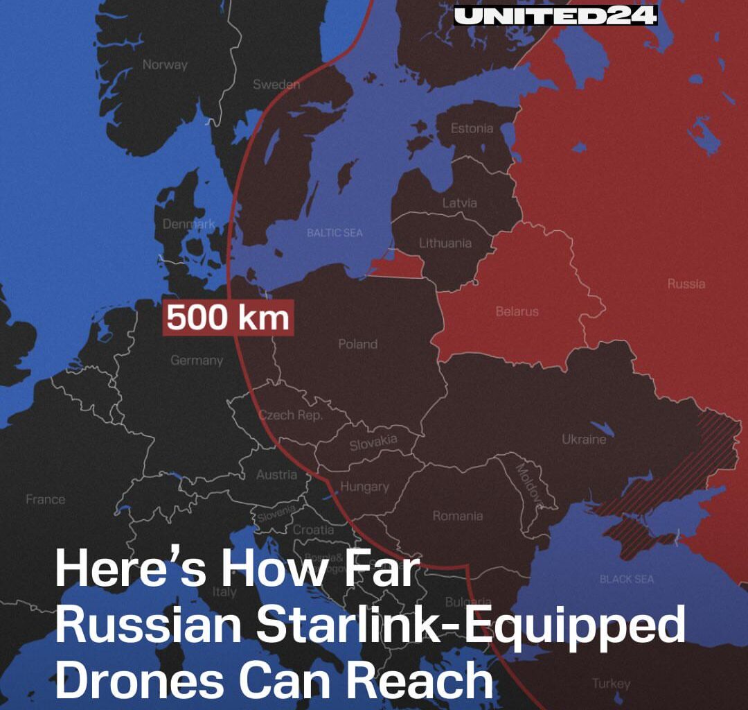 Russian drones with Starlink can reach much farther into Europe than most people expected