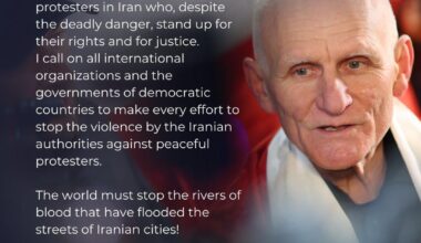 "The world must stop the rivers of blood that have flooded the streets of Iranian cities!"