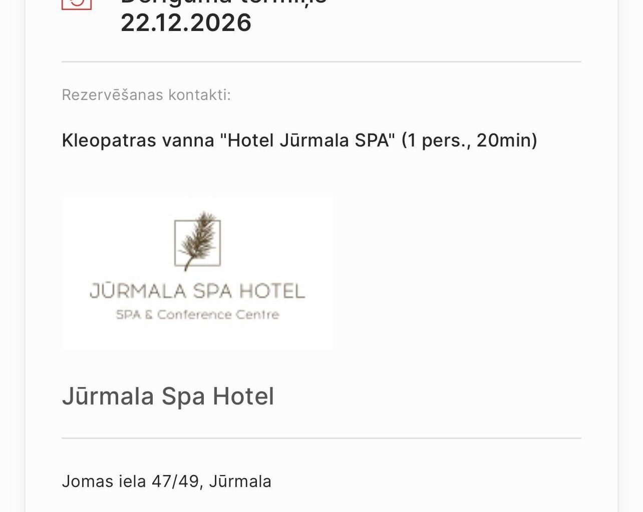 Kleopatras vanna Hotel Jūrmala SPA