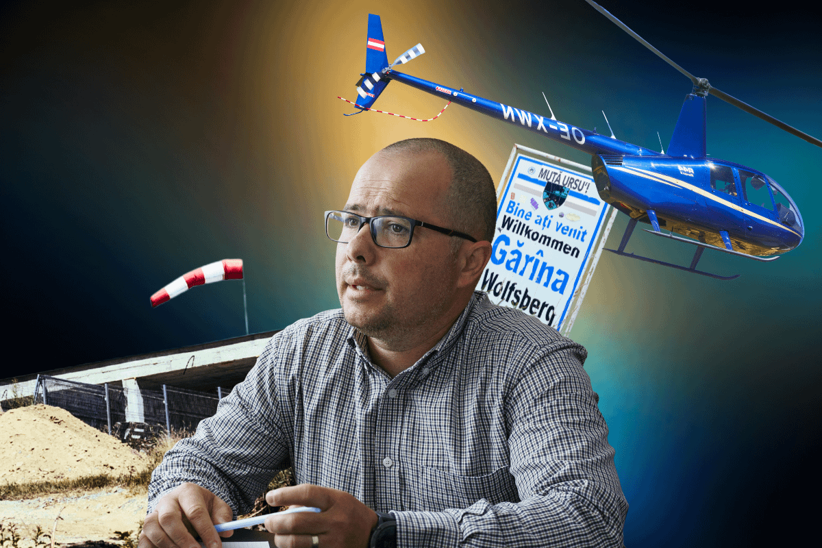 Primarul aerului. Într-o localitate fără canalizare și apă potabilă, edilul face naveta cu elicopterul, iar populația se dublează în anii electorali