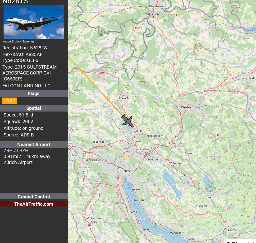 Landed in Zurich, Zürich, Switzerland. Apx. flt. time 10 h 10 min.