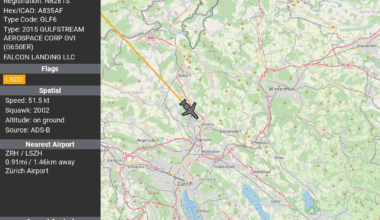 Landed in Zurich, Zürich, Switzerland. Apx. flt. time 10 h 10 min.