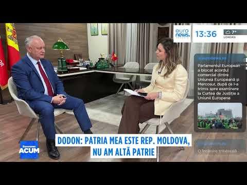 Euronews: Igor Dodo respinge ideea unui referendum privind unirea cu România