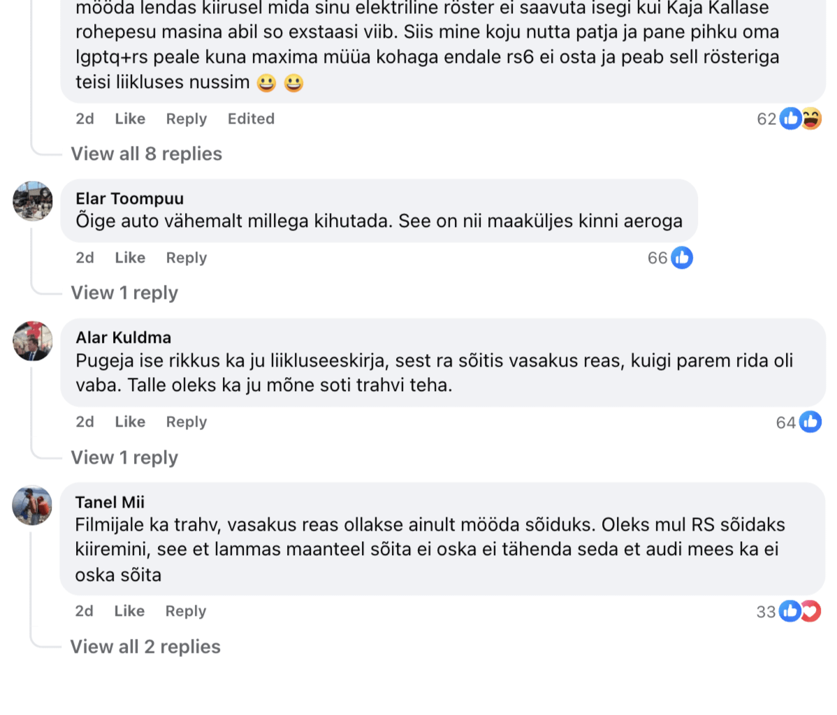 Märgatud pööbleid kommentaariumis