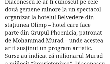 Dosarele Epstein DE ROMÂNIA. Dan Diaconescu a fost condamnat la 8+ ani în primă instanță pentru că a abuzat sexual 2 COPILE gemene de 15 ani în hotelul deputatului AUR Mohammad Murad, copile puse la dispoziție chiar de Murad