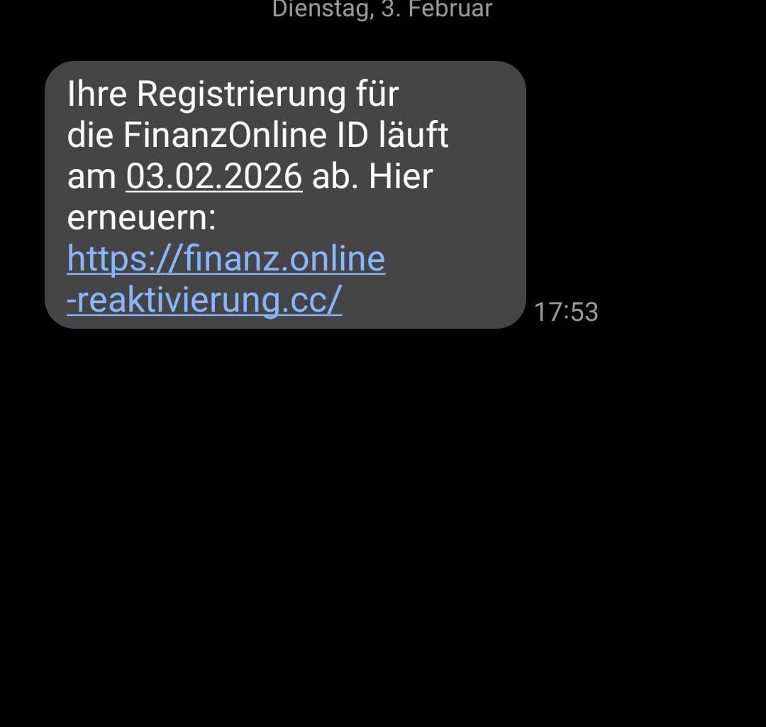ACHTUNG SCAM - FINANZ ONLINE