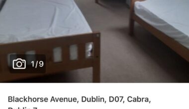 €500 per month to sleep in a shared room with three others in Cabra
