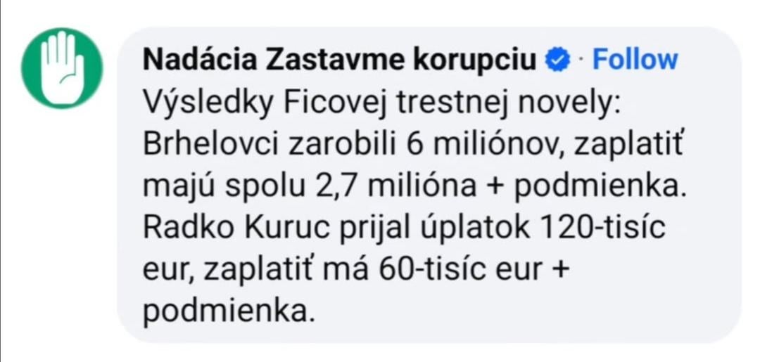 Pre idiotov, ktorí tvrdia, že po novele trestného zákona sú tresty za korupciu primerané