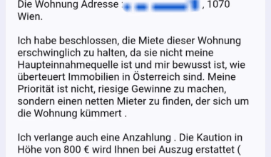 Wohnungsangebot zu gut oder komisch?