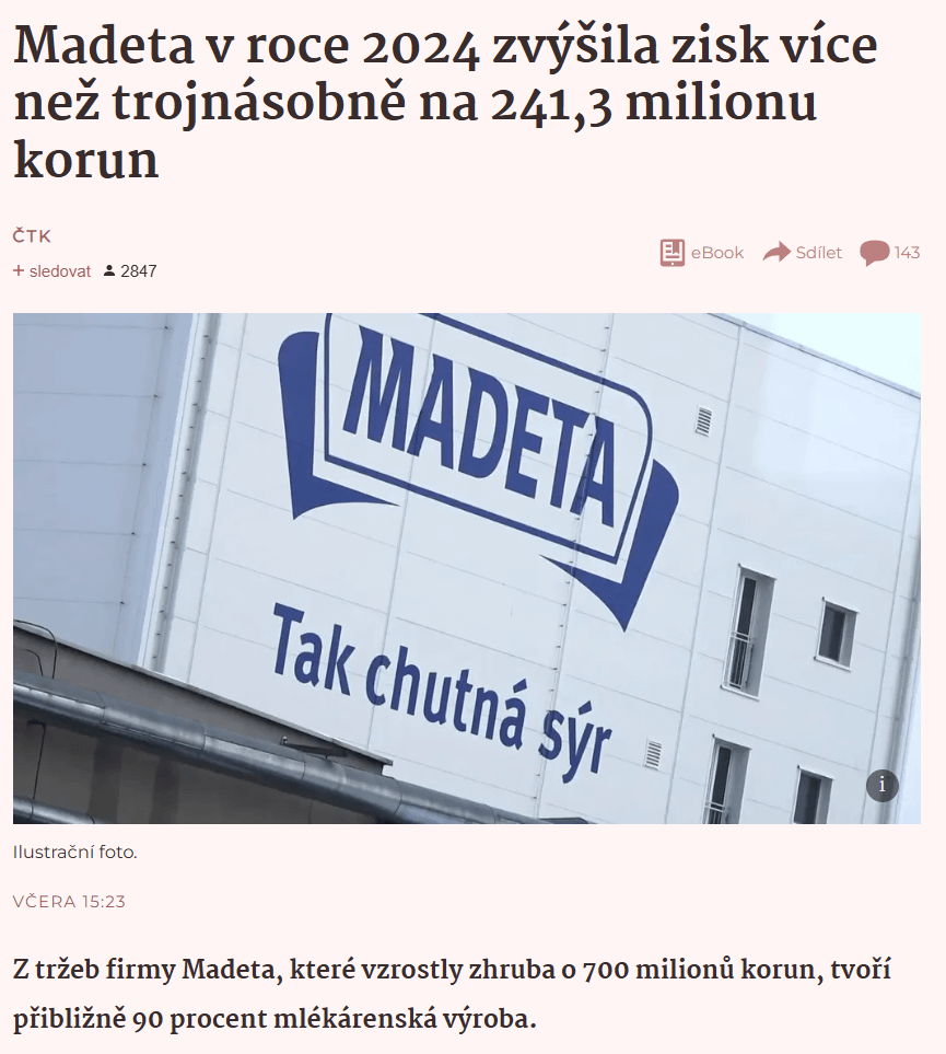 Tohle mi úplně neštymuje s tím, že se všechno musí zdražovat, protože jsou větší náklady :)