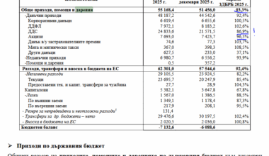 Министерство на финансите в последния си доклад показа че не сме изпълнили приходните прогнози на бюджет 2025 с почти 7%.
