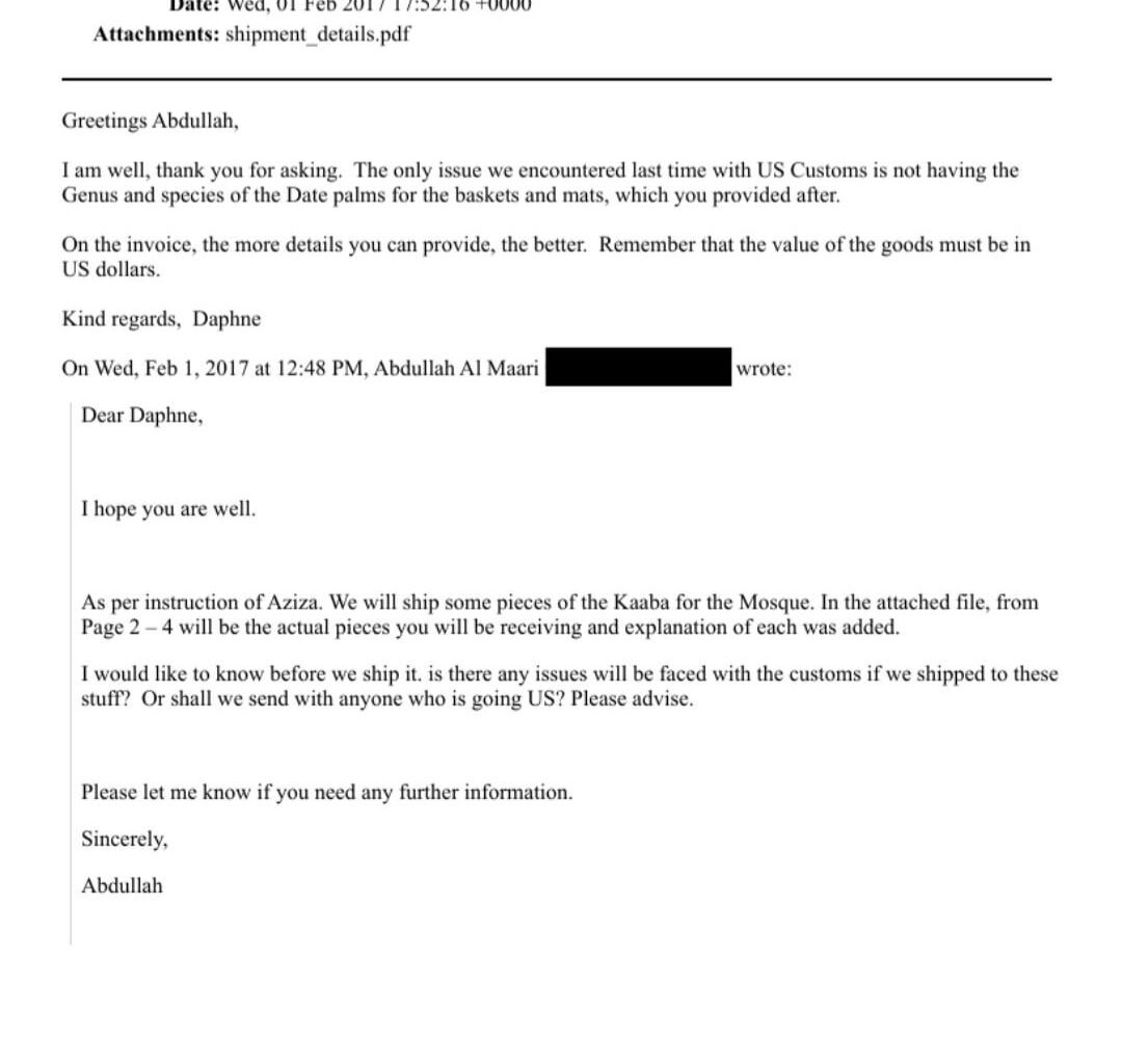 Epstein'e gönderilen Kabe parçasının maili.