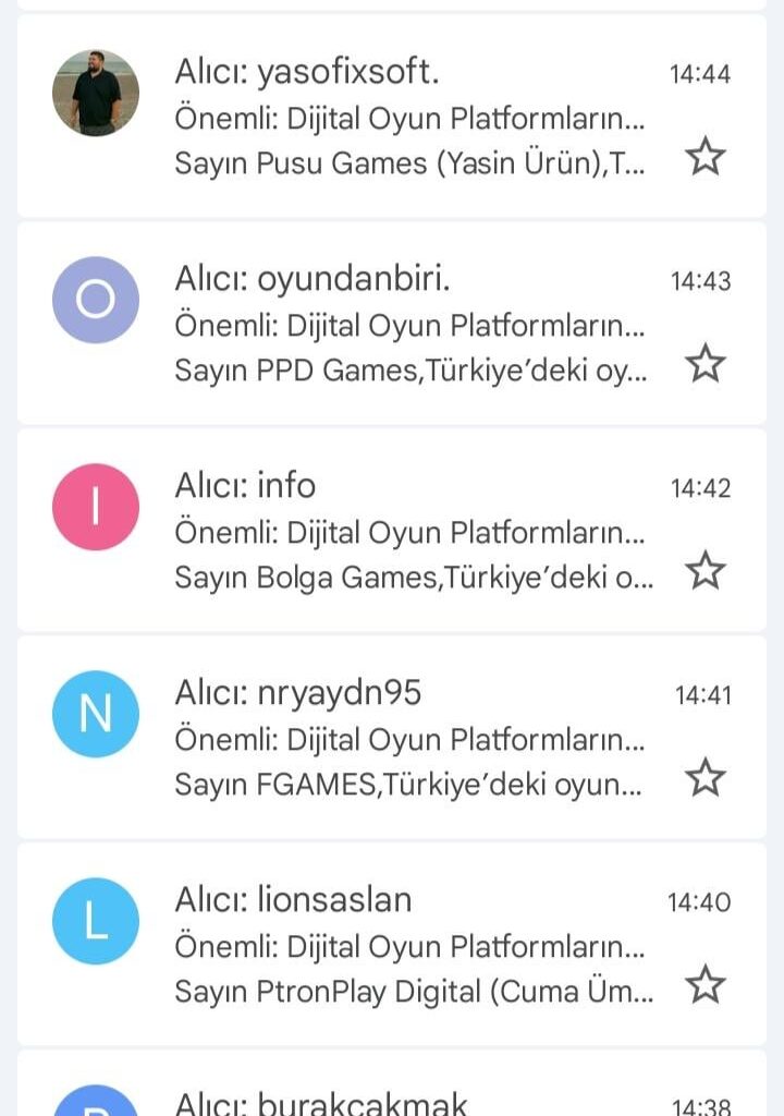 #OYUNUMADOKUNMA An itibariyle umduğum tuttuğum yerli oyun geliştiricilerine acil durum email mesajlarımı iletiyorum. Sizler de katılmalısınız