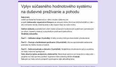 [All] [5-8min] Vplyv súčasného hodnotového systému na duševné prežívanie a pohodu
