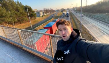 Oro för lastbilsboom på E6 i Halland när tysk tunnel öppnar