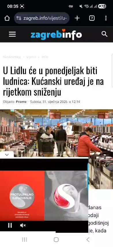 Domaći portal na mobitelu iliti kako ljudi bez blokade reklama vide Internet.