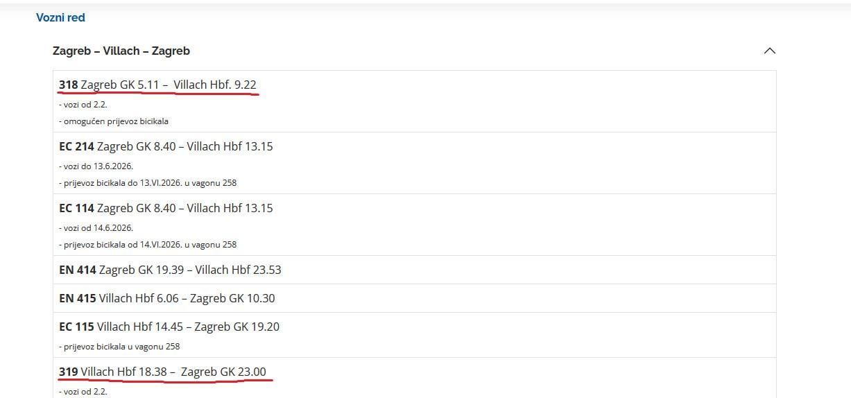 Dobre vijesti za vlakoljupce i sve one koji vole putovati vlakom. HŽ uveo novi vlak za Villach i Ljubljanu. Iz Zagreba u 5:11, u Ljubljani u 7:37, a u Villachu u 9:22