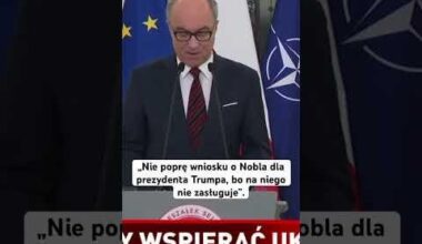 Wypowiedź marszałka Włodzimierza Czarzastego na temat wniosku Stanów Zjednoczonych i Izraela dotyczącego przyznania Nagrody Nobla prezydentowi USA Donaldowi Trumpowi.
