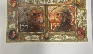 (Mildly Interesting) Unser Rechtsanwalt verschickt Post mit der limitierten 10 Jahre Vienna Comic Con Witcher 3 155-cent Briefmarke der Österreichischen Post AG