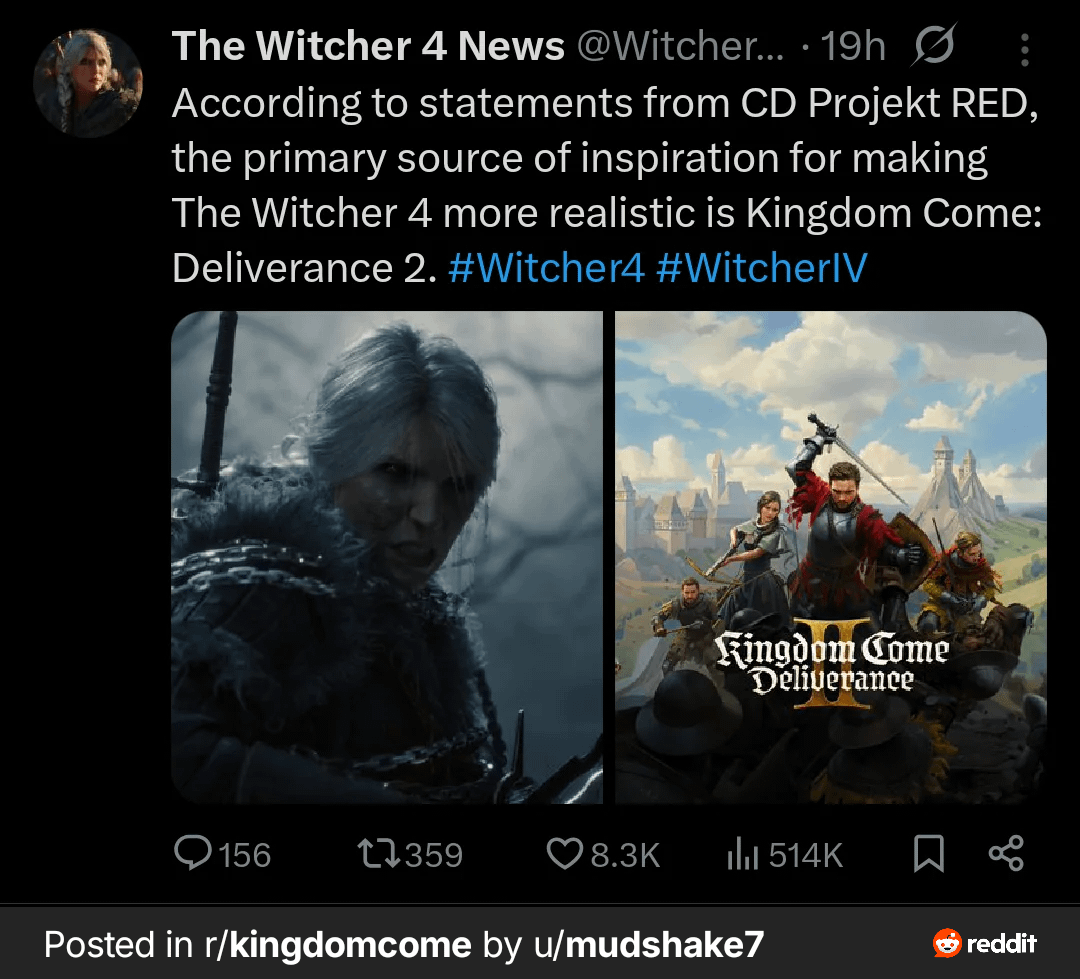 CD Projekt RED si bere inspiraci pro Witcher 4 z KCD2