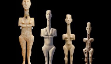 4 Μαρμάρινα Κυκλαδικά γυναικεία ειδώλια τύπου Πλαστηρά.
αποδίδονται στον Γλύπτη του Metropolitan Museum (από την Pat Getz-Gentle).
Πρωτοκυκλαδική I περίοδος, περ. 3200 – 2800 π.Χ. (1500x1110)