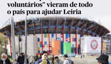 Centenas de voluntários estão a ajudar na limpeza dos destroços. Lembrem-se que independentemente da cor política, no fim, o que importa é a úniao. Palmas a estes heróis!
