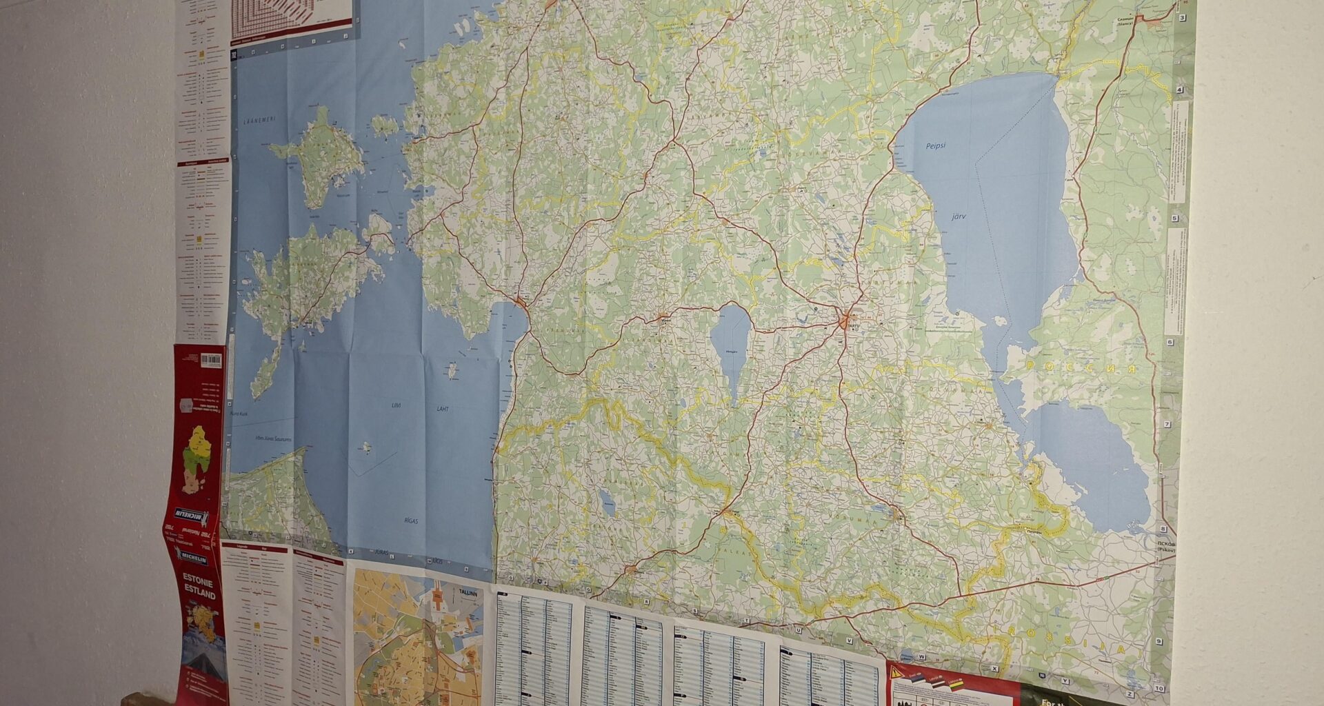 Map of Estonia on the wall