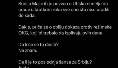 Podržimo JTOK da preostalo vreme iskoristi na pravi način i zada značajan udarac u glavu aždajinu.