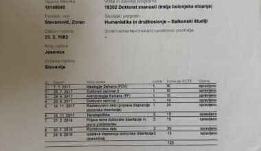 Stevanović objavu da dela doktorat iz balkanskih študij, evo direkt za vas zavedne Slovence 😂
