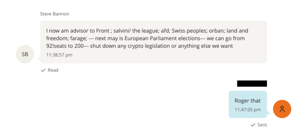 Steve Bannon advising SVP