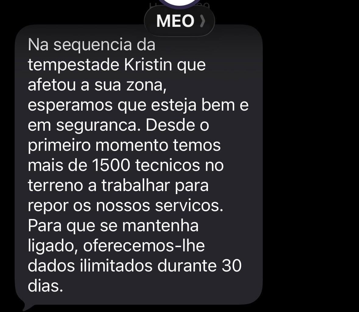 Estou no centro do país, recebi isto