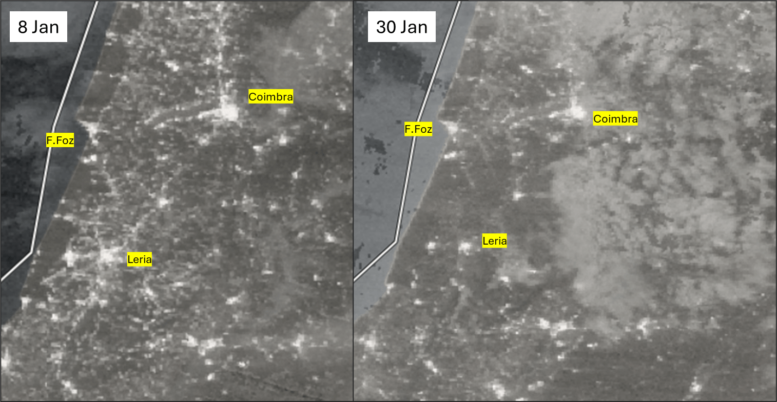 O apagão no centro visto do espaço