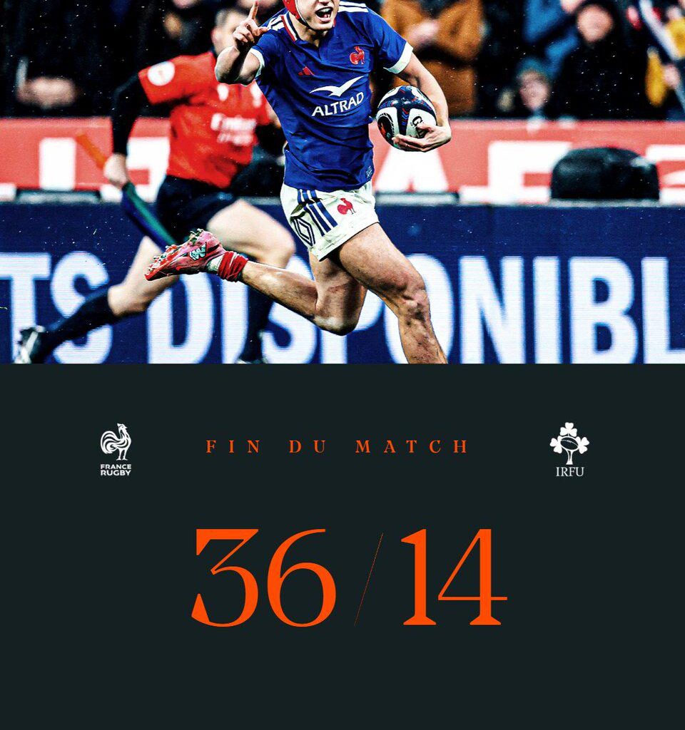 La France bat en ouverture du Tournoi des 6 Nation 2026 l'Irlande ce Jeudi 5 février.