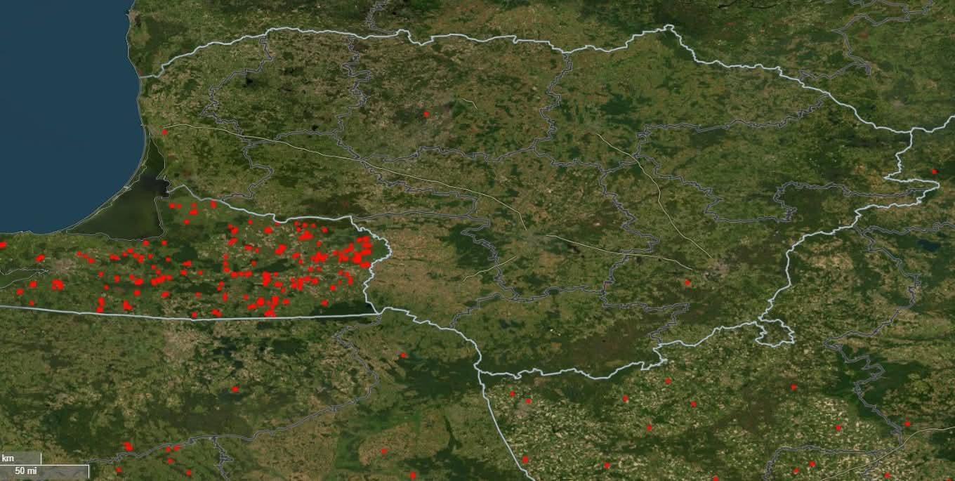 Per pastarąją savaitę užfiksuoti gaisrai. Galima matyti kaip smagiai dega mūsų draugiški kaimynai.