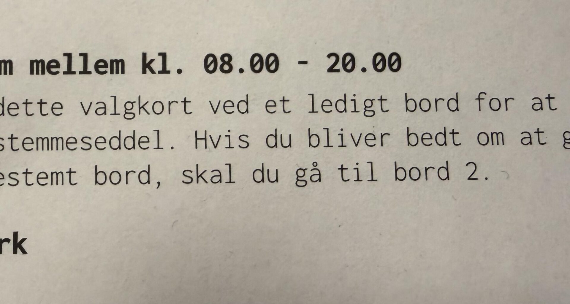 Valgdilemma - hvilket bord skal jeg gå til, hvis jeg bliver bedt om at gå til bord 1?